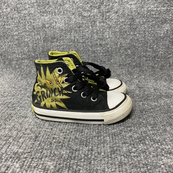Converse Shoes Converse Grinch Shoes Baby Size 5 Black Green Lace